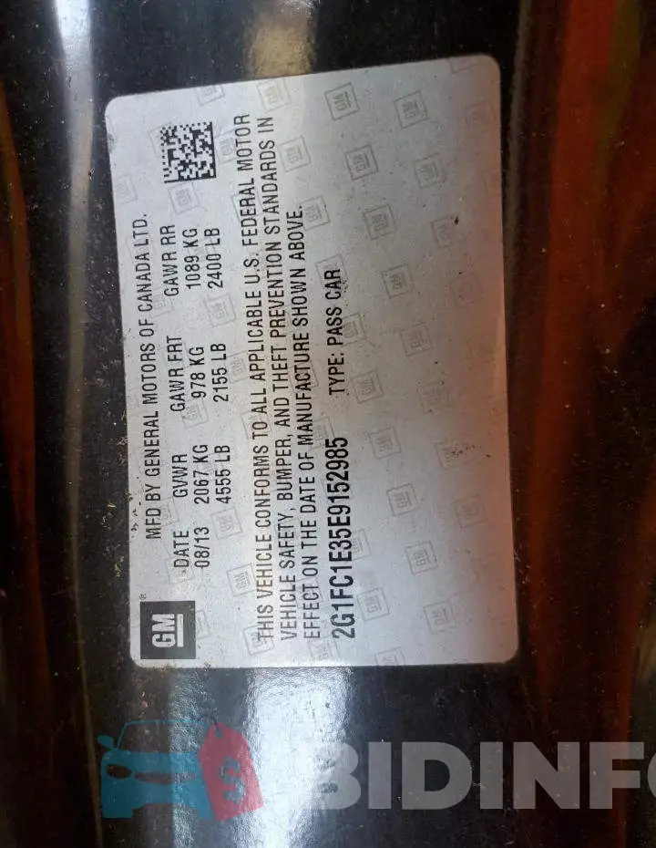 2G1FC1E35E9152985 Photo# 10