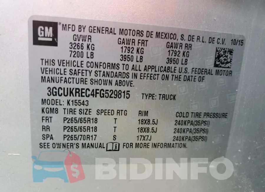 3GCUKREC4FG529815 Photo# 12