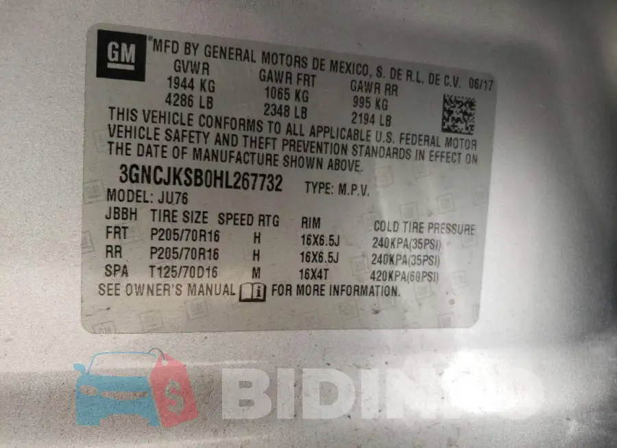 3GNCJKSB0HL267732 Photo# 10