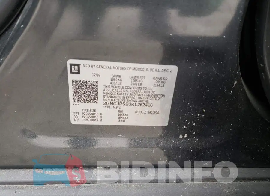 3GNCJPSB3KL262416 Photo# 13