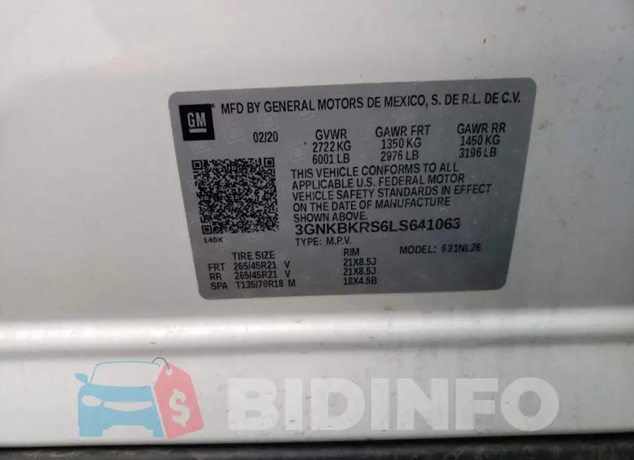 3GNKBKRS6LS641063 Photo# 13