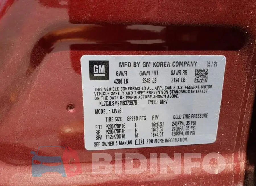 KL7CJLSM2MB373978 Photo# 12