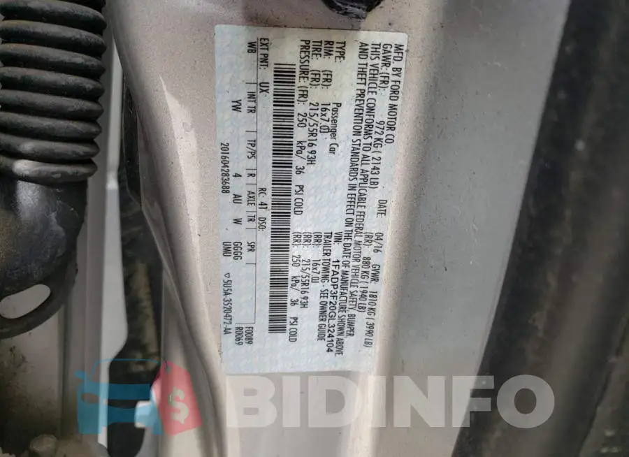 1FADP3F20GL324104 Photo# 12