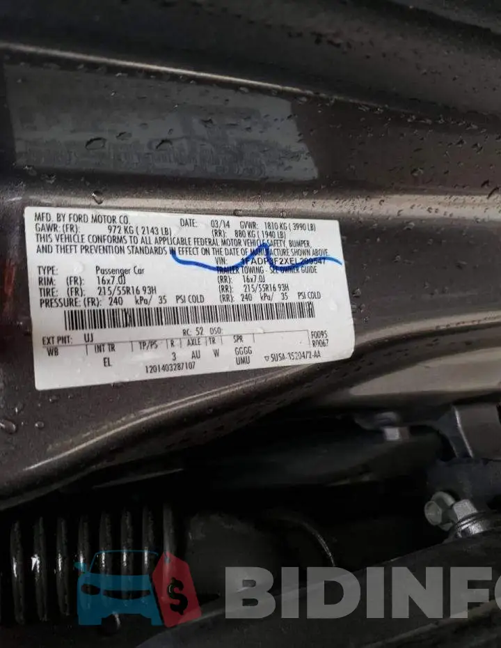 1FADP3F2XEL299547 Photo# 13