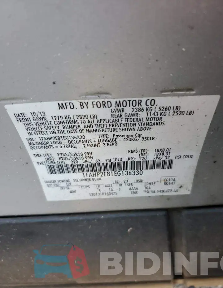 1FAHP2E81EG136330 Photo# 13
