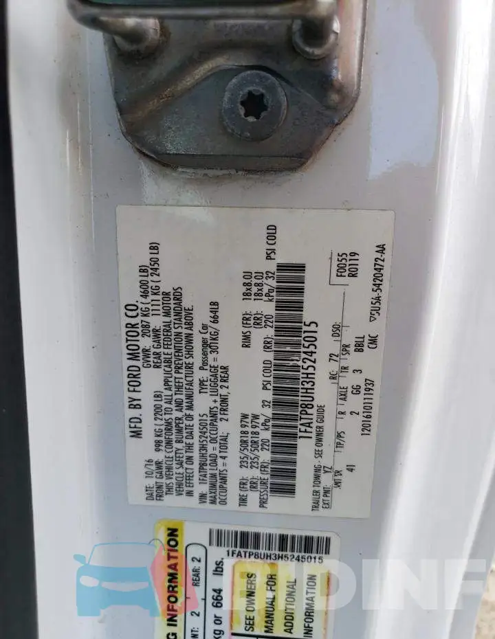 1FATP8UH3H5245015 Photo# 13