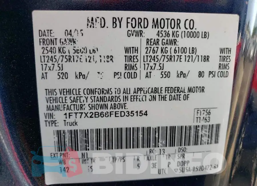 1FT7X2B68FED35154 Photo# 13