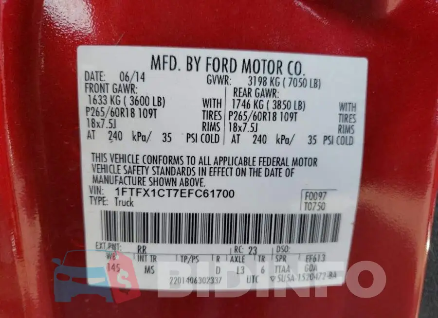 1FTFX1CT7EFC61700 Photo# 12