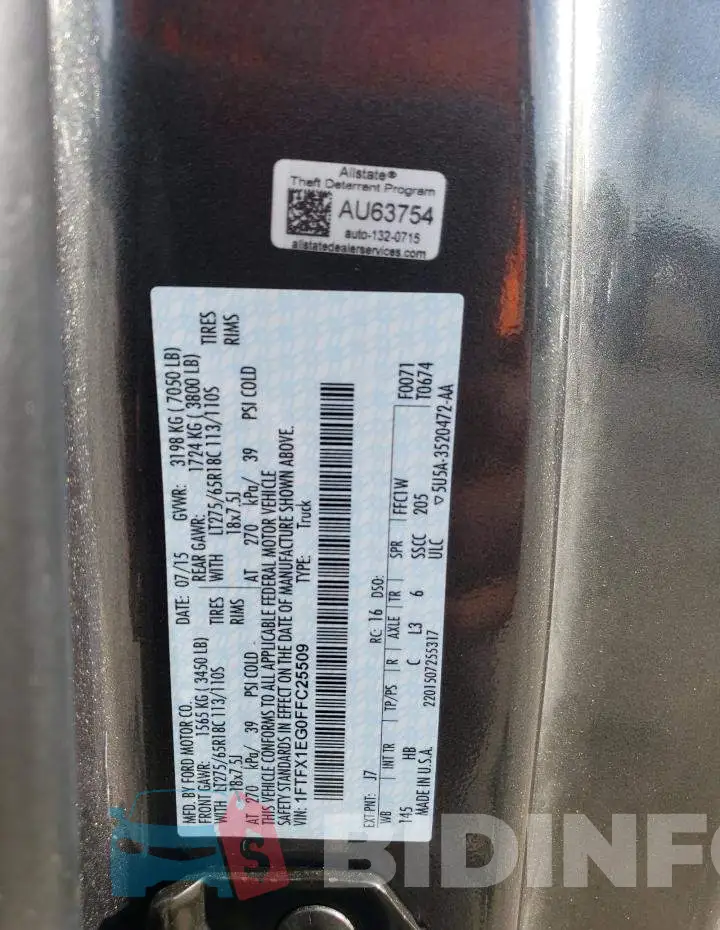 1FTFX1EG0FFC25509 Photo# 12