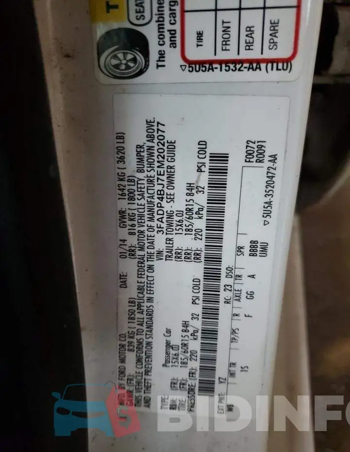 3FADP4BJ7EM202077 Photo# 12