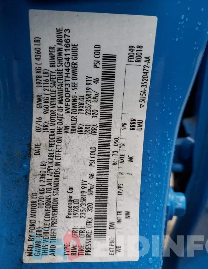 WF0DP3TH4G4116673 Photo# 12