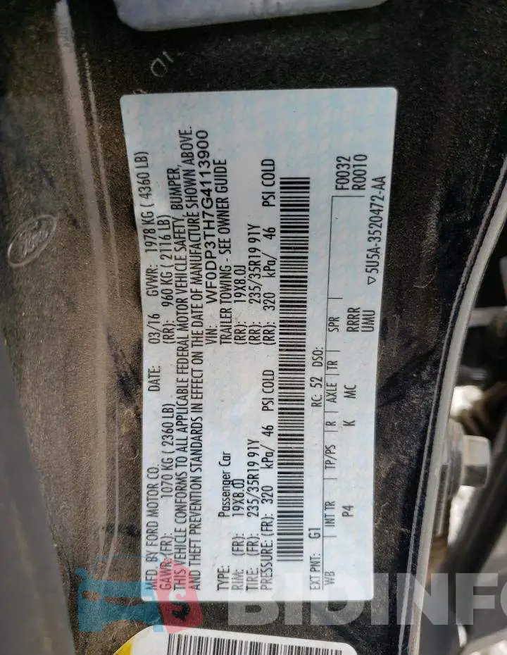 WF0DP3TH7G4113900 Photo# 13