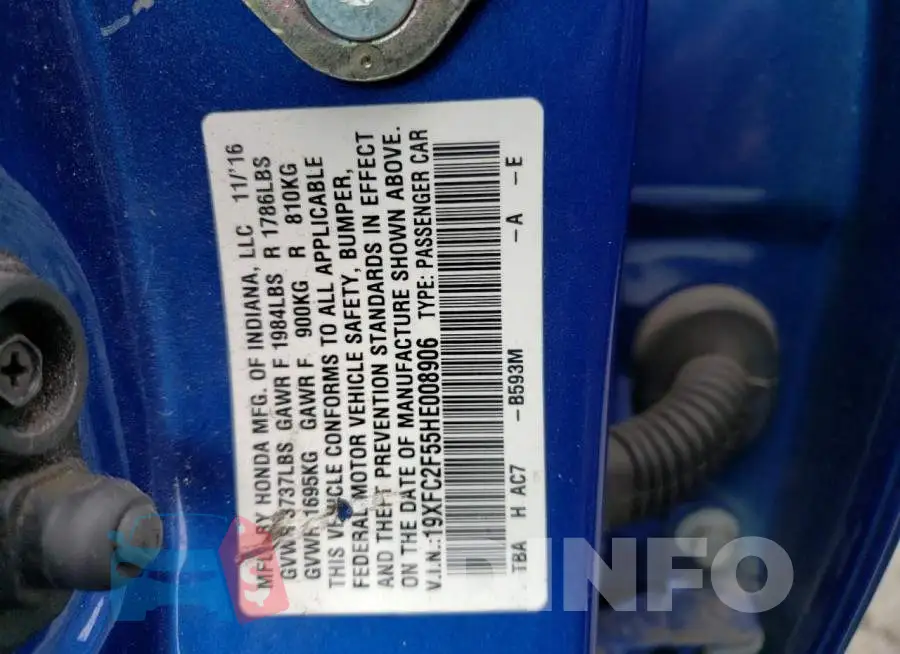 19XFC2F55HE008906 Photo# 12