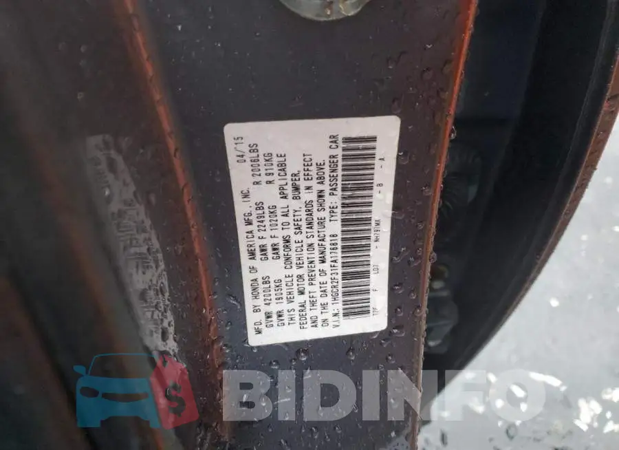 1HGCR2F31FA176818 Photo# 12