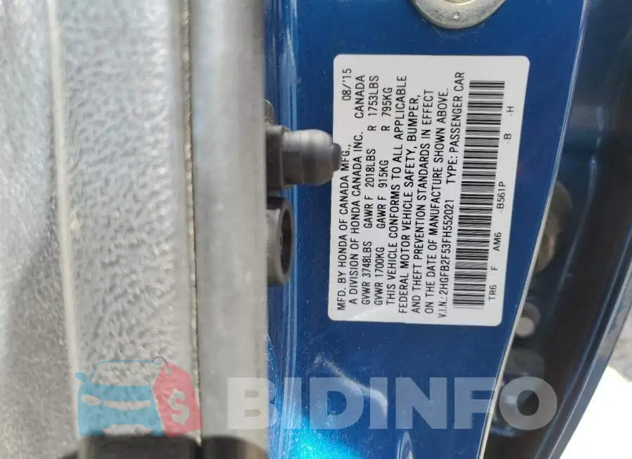 2HGFB2F53FH552021 Photo# 12