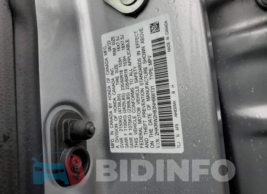 2HKRW2H83NH666131 Photo# 13