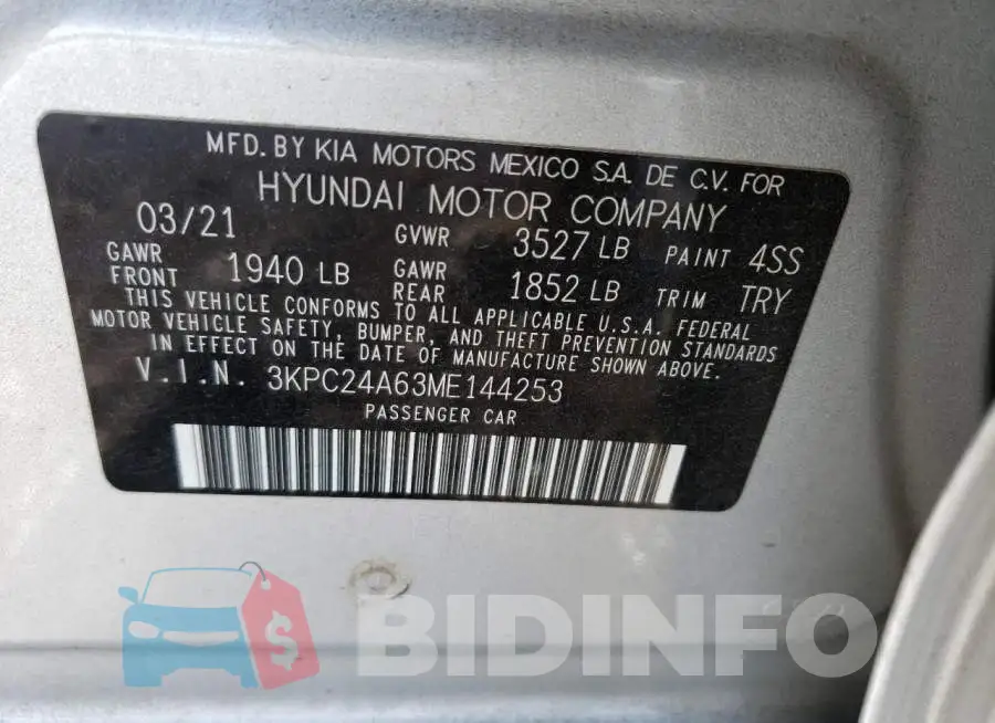 3KPC24A63ME144253 Photo# 12
