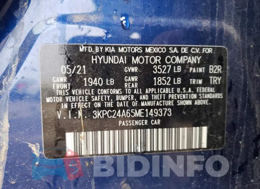 3KPC24A65ME149373 Photo# 13