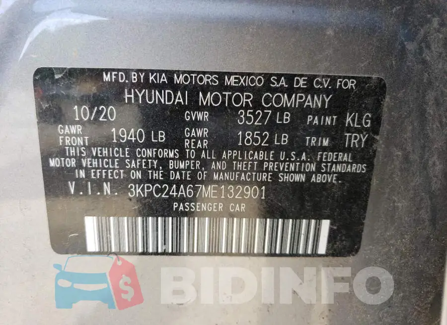 3KPC24A67ME132901 Photo# 12