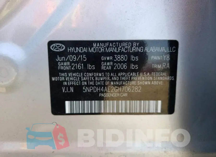 5NPDH4AE2GH706282 Photo# 12