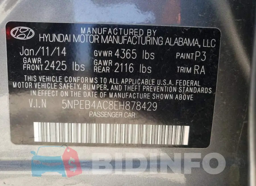 5NPEB4AC8EH878429 Photo# 12