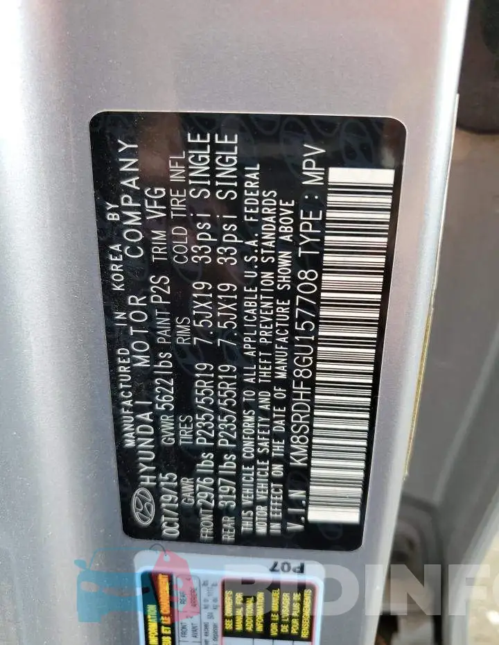 KM8SRDHF8GU157708 Photo# 13