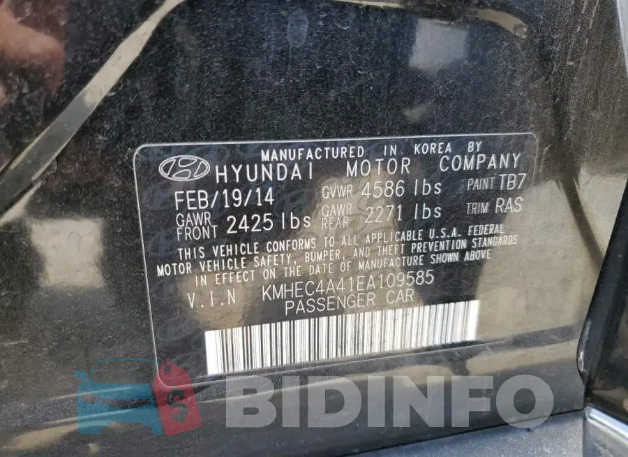 KMHEC4A41EA109585 Photo# 12