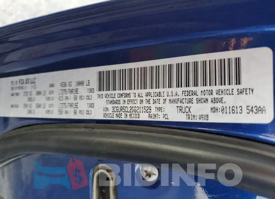 3C6UR5CL2GG211529 Photo# 12