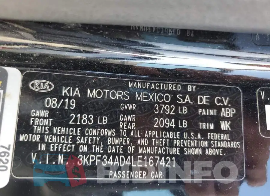 3KPF34AD4LE167421 Photo# 12