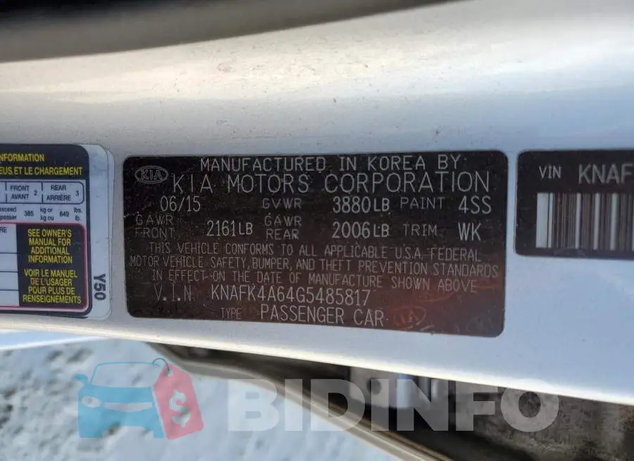 KNAFK4A64G5485817 Photo# 13