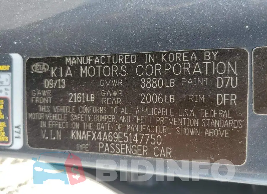 KNAFX4A69E5147750 Photo# 12