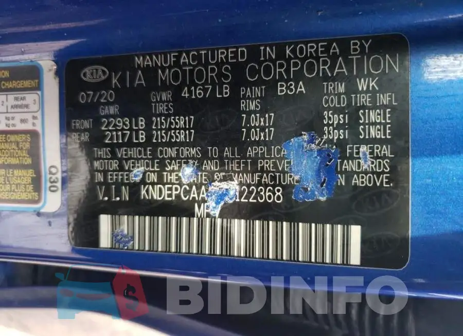 KNDEPCAA8M7122368 Photo# 10