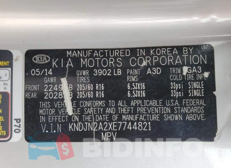 KNDJN2A2XE7744821 Photo# 12