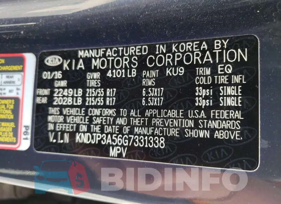 KNDJP3A56G7331338 Photo# 13