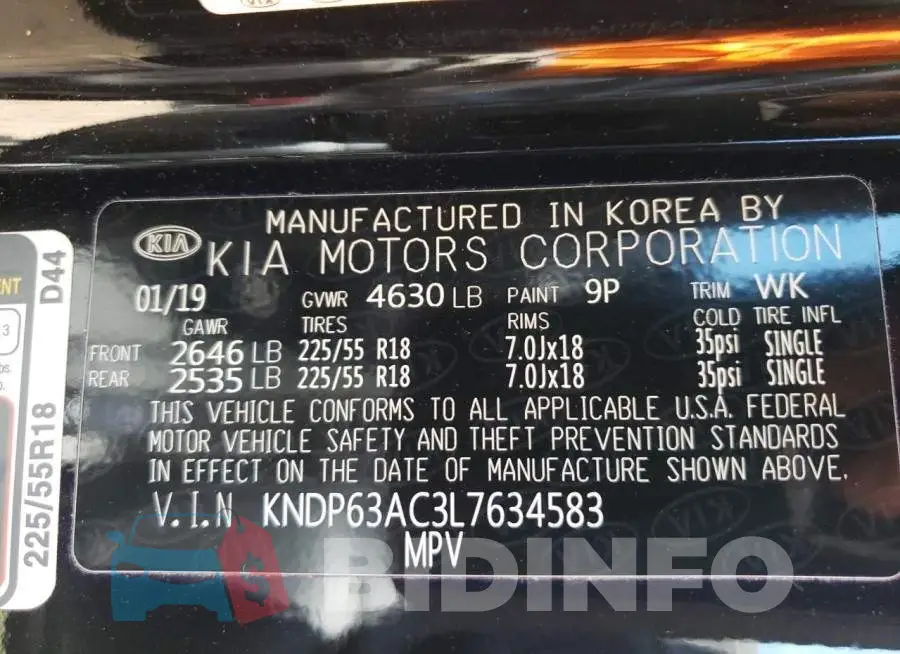 KNDP63AC3L7634583 Photo# 13