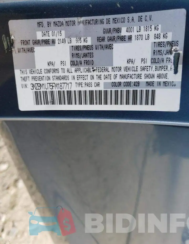3MZBM1U75FM187717 Photo# 10