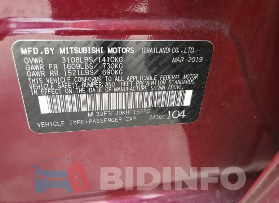ML32F3FJ9KHF15260 Photo# 12