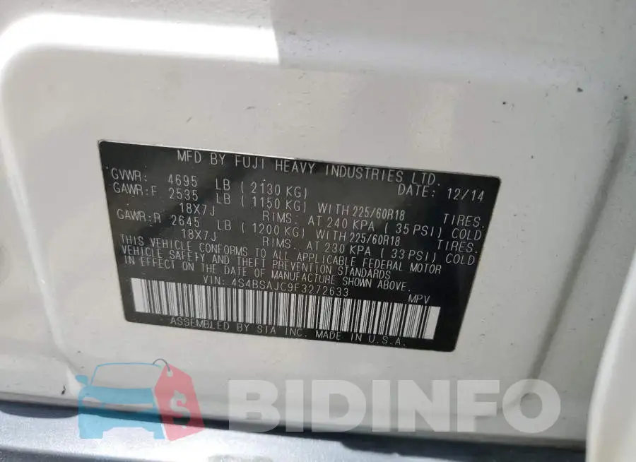 4S4BSAJC9F3272633 Photo# 14