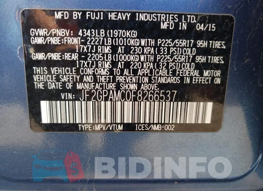 JF2GPAMC0F8266537 Photo# 13