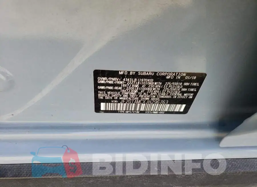 JF2GTAMCXJH296763 Photo# 13