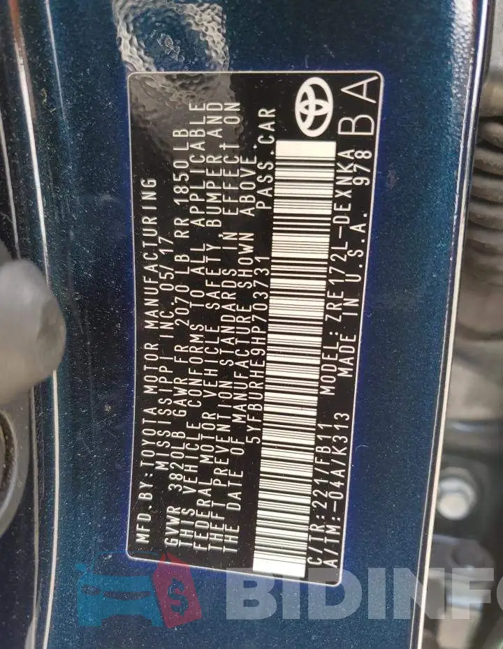 5YFBURHE9HP703731 Photo# 12