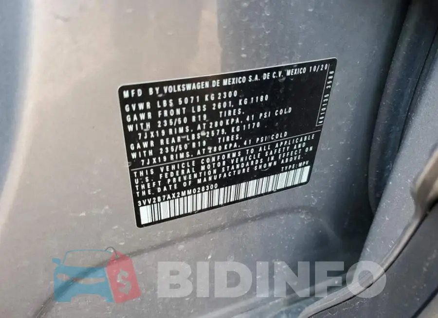 3VV2B7AX2MM028300 Photo# 12
