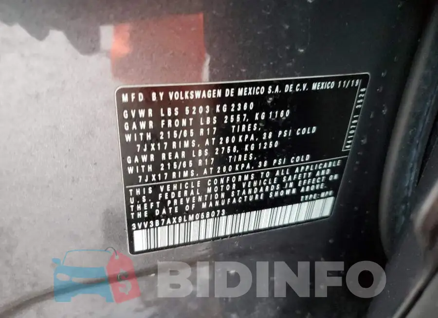 3VV3B7AX9LM058073 Photo# 12