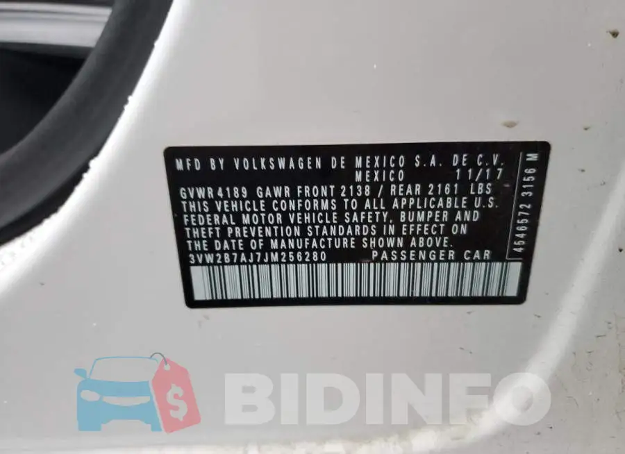3VW2B7AJ7JM256280 Photo# 12