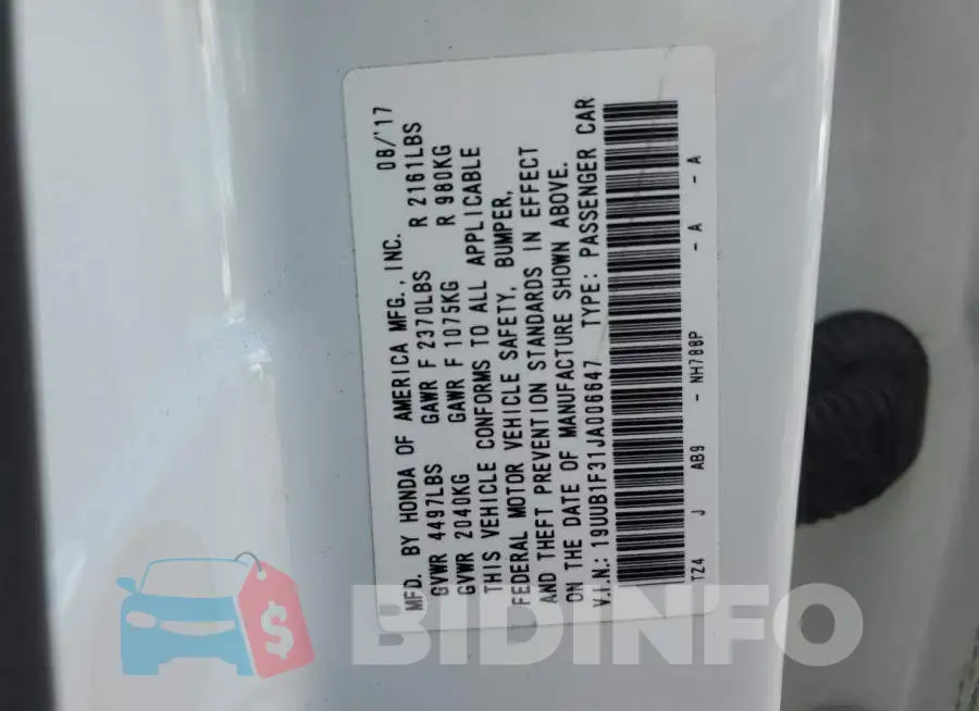 19UUB1F31JA006647 Photo# 12