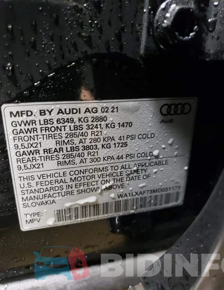 WA1LXAF73MD031173 Photo# 13
