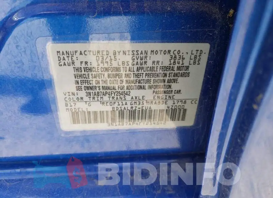 3N1AB7AP4FY254542 Photo# 13