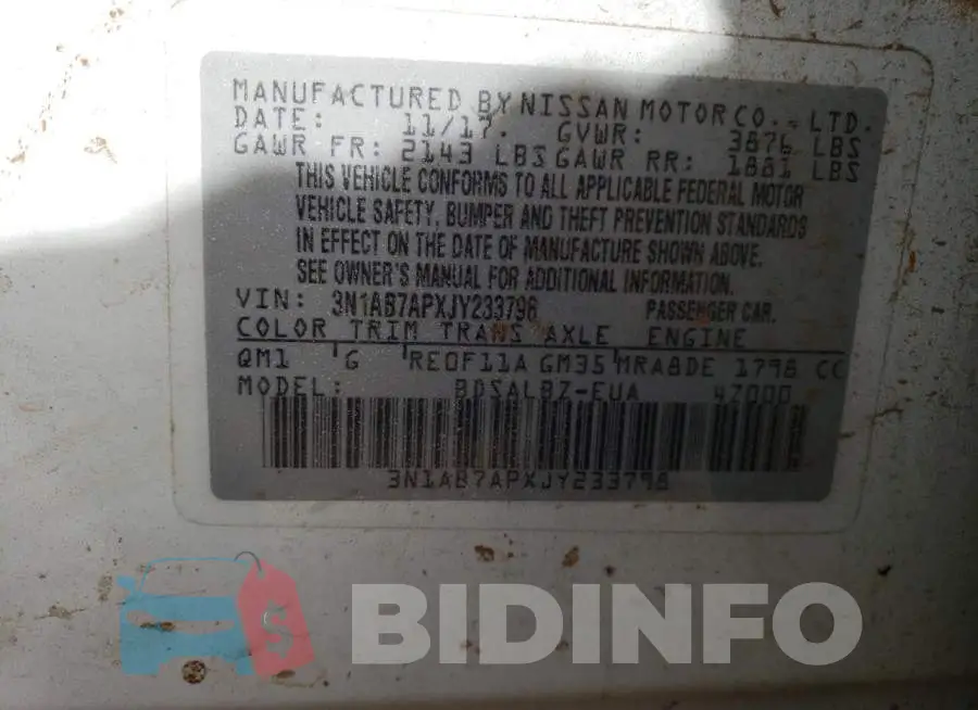3N1AB7APXJY233798 Photo# 12