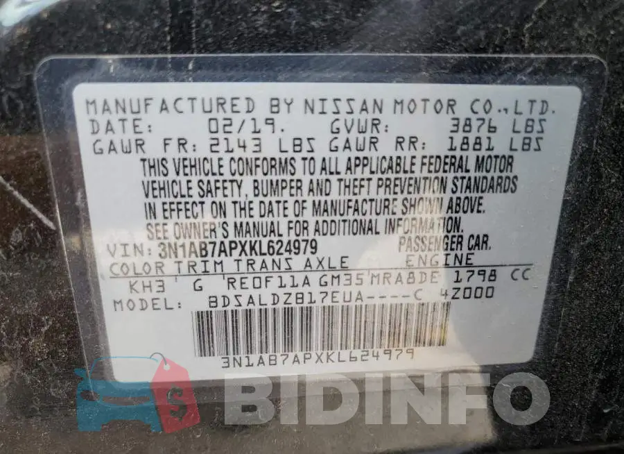 3N1AB7APXKL624979 Photo# 12