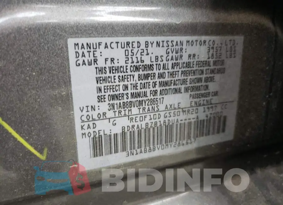 3N1AB8BV0MY286517 Photo# 12